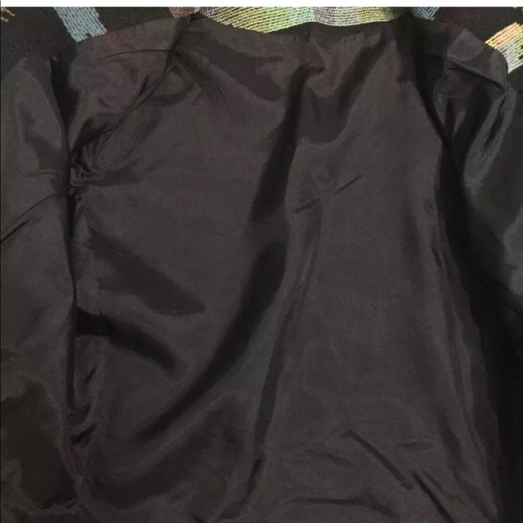 Womens Open Front Black Blue Abstract Jacket 13 - Picture 4 of 5